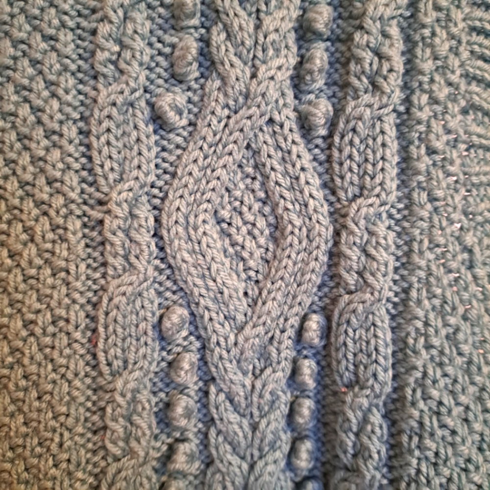 Handmade Teal Cable Knit Button Up Sweater Vest - Picture 4 of 5